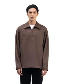 Halfzip Suede Ribsgold